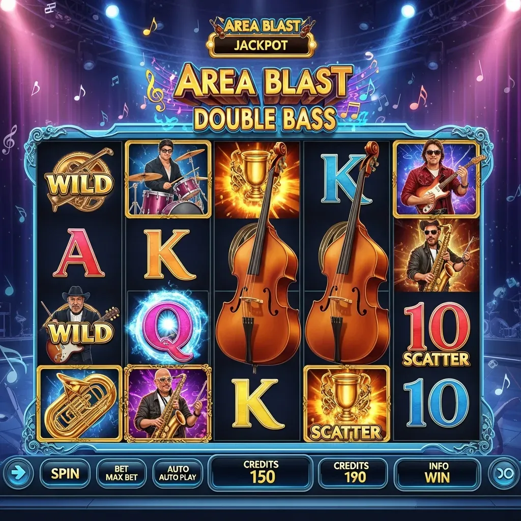 Area Blast Double Bass Area Blast Double Bass slot game showing musical instruments on reels